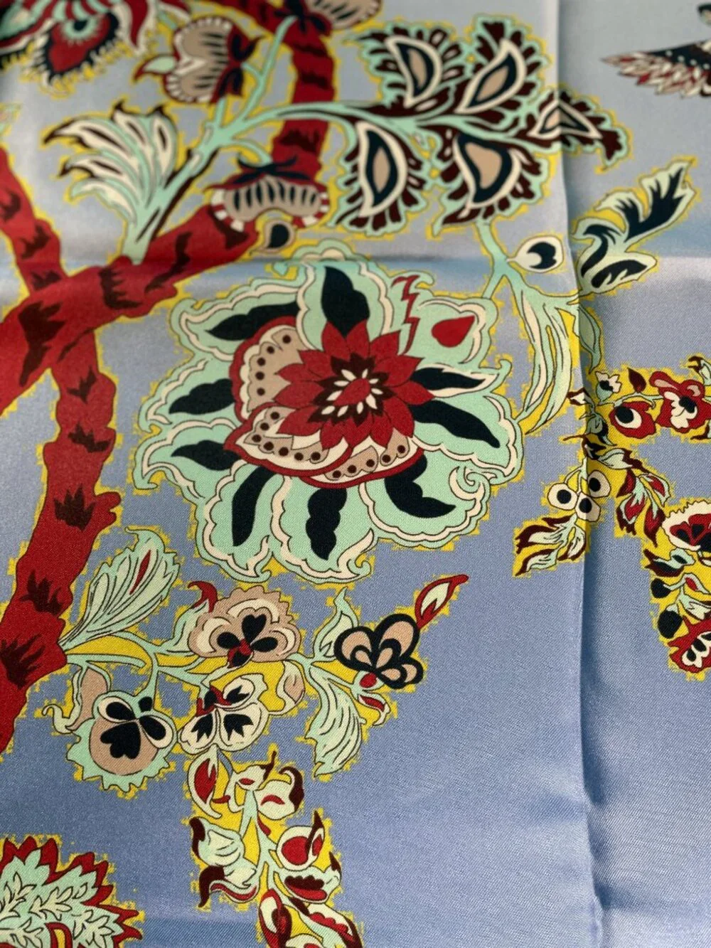 Vintage LONGCHAMP Tree of Life Silk Scarf